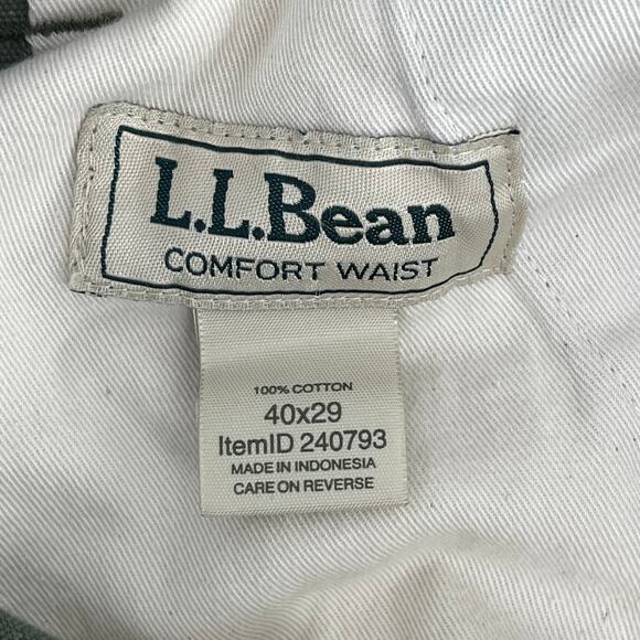 L.L. Bean Green Chino Khaki Cargo Utility Straight Leg Short Cotton Pants 40 - Picture 8 of 12